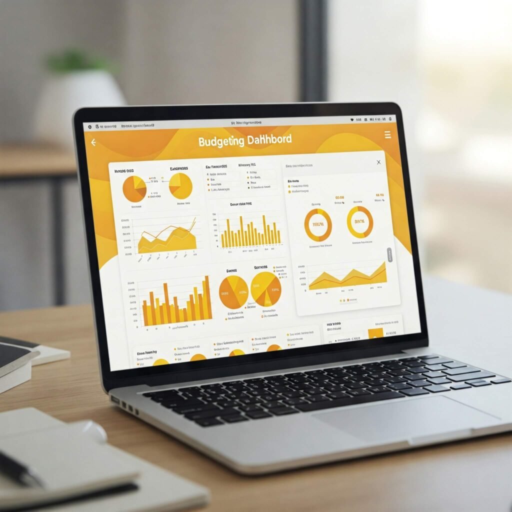 Colorful Budget Dashboard Laptop