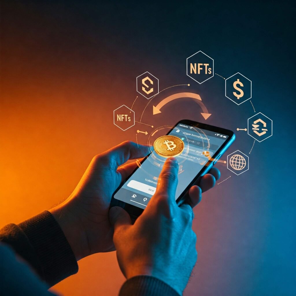 Sending crypto with DeFi and NFTs.