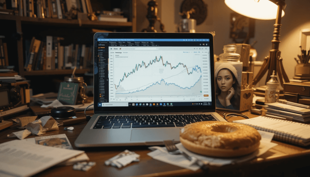 laptop open to a crypto exchange