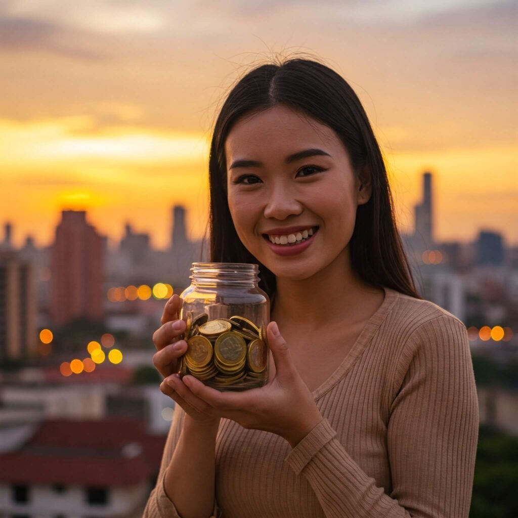 Savings Jar City Skyline