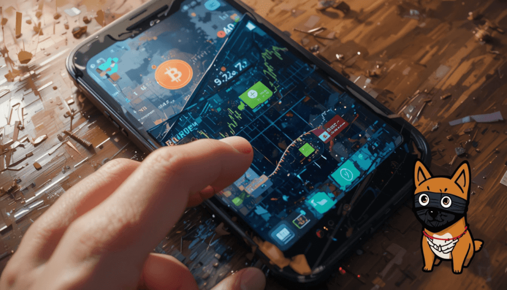 a crypto app, my finger hovering mid-trade.