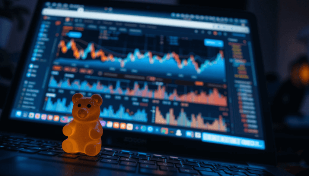my laptop screen showing a crypto exchange dashboard 
