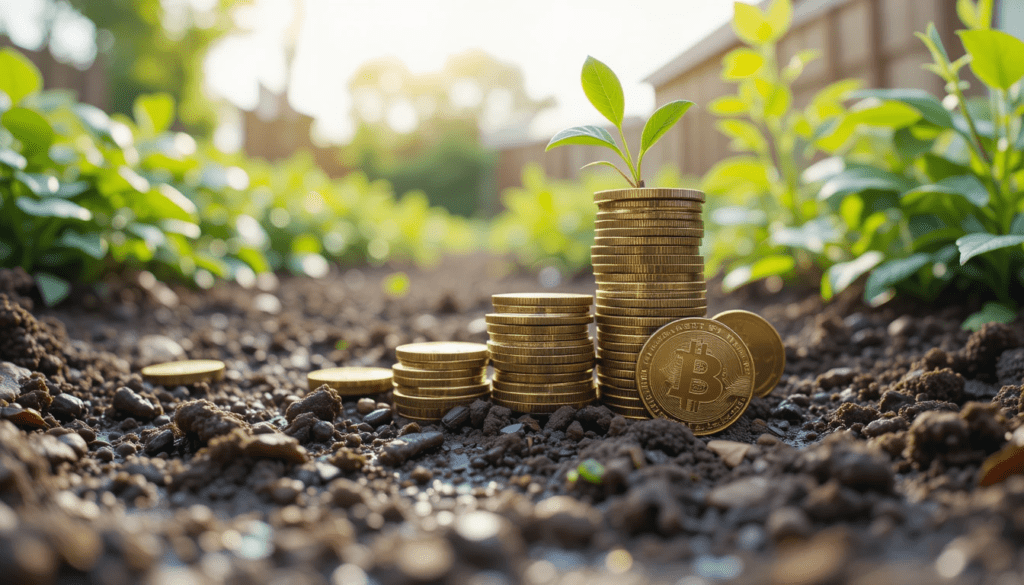 Crypto 'growing' in my messy US garden, passive income dreams