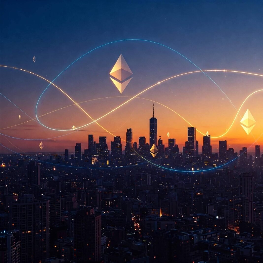 Futuristic Cityscape Powered by Ethereum