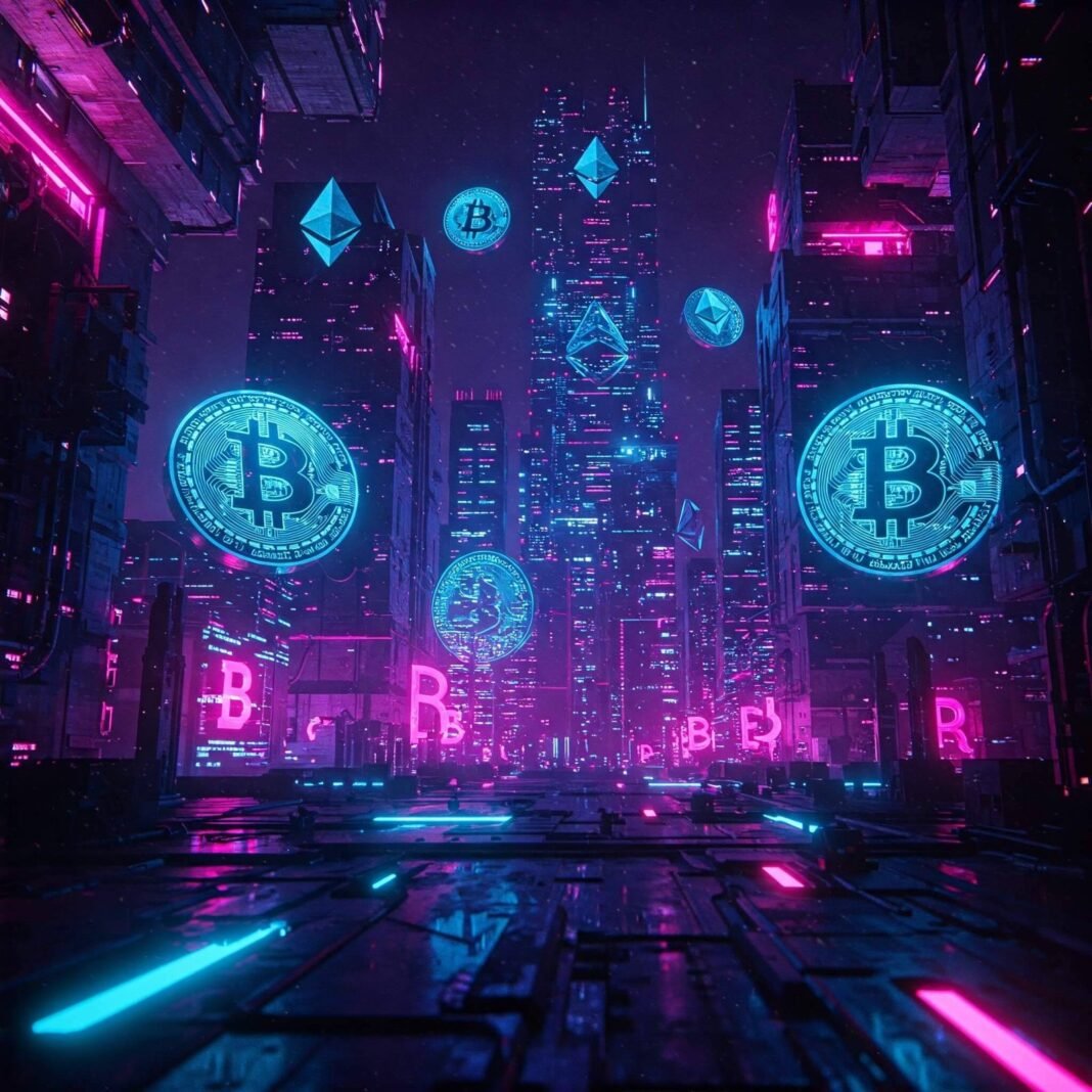 Cyberpunk crypto city
