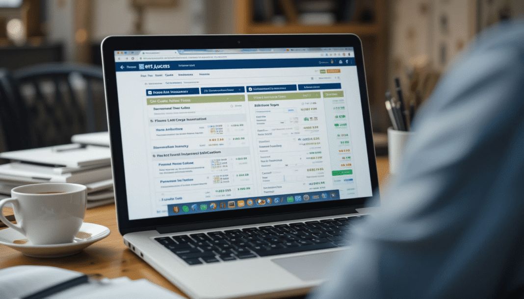 a glowing laptop screen showing quote comparisons